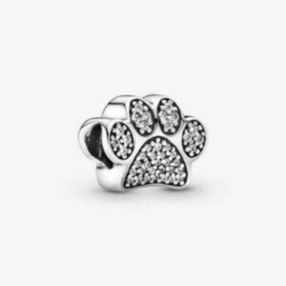 Pandora Sparkling Paw Print Charm - Picture 1 of 5